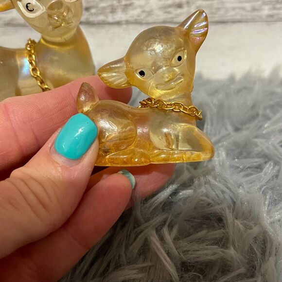 Vintage Lucite Gold Iridescent Deer Hong Kong - Picture 7 of 8